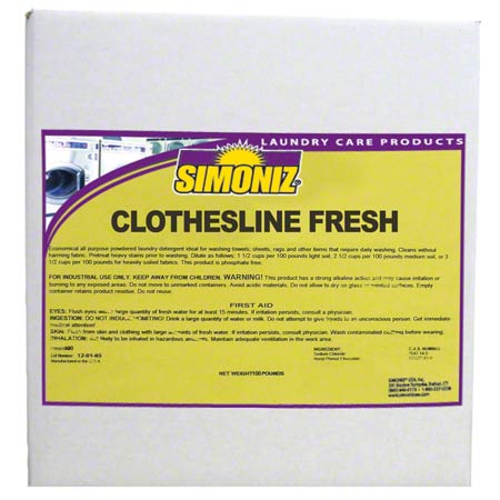  Simoniz Clothesline Fresh Laundry Detergent 100 lb.  ea (SZC0597100) 