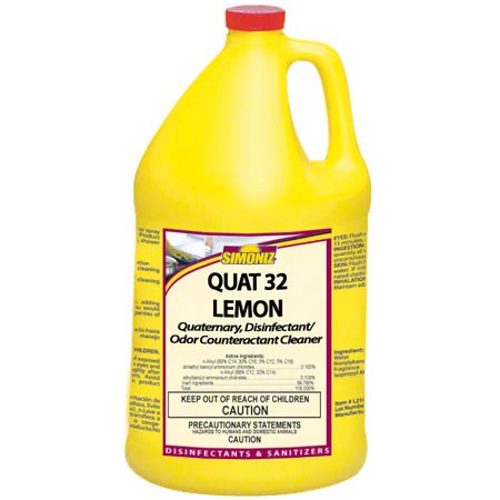  Simoniz Quat 32 Lemon Disinfectant & Sanitizer Gal.  4/cs (SZQ3002004) 