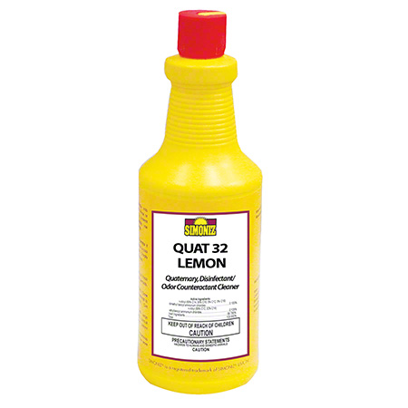  Simoniz Quat 32 Lemon Disinfectant & Odor Counteractant Qt.  12/cs (SZQ3002012) 
