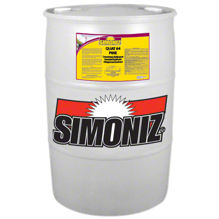  Simoniz Quat 64 Pine Germicidal Disinfectant Det. 55 Gal.  ea (SZQ3019055) 